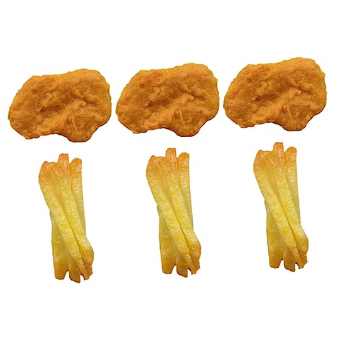 WHAMVOX 6St gefälschte Lebensmittel realistisch gefälschtes Brathähnchen Simulation Essen realistisches Hühnerfleisch fritöz frieteuese Spielzeugküchenzubehör gefälschte Pommes Frites PVC von WHAMVOX