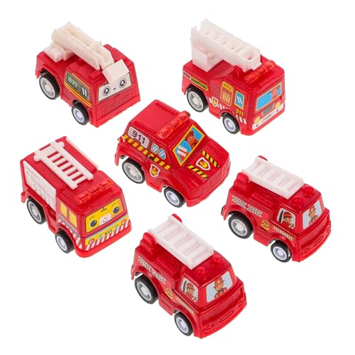 WHAMVOX 6er Set Baufahrzeug Spielzeug LKW Mini Push and Go Feuerwehrauto Modelle Ideales Lernspielzeug Für Kinder Ab 3 Jahren Geschenkidee Für Jungen Und Mädchen von WHAMVOX