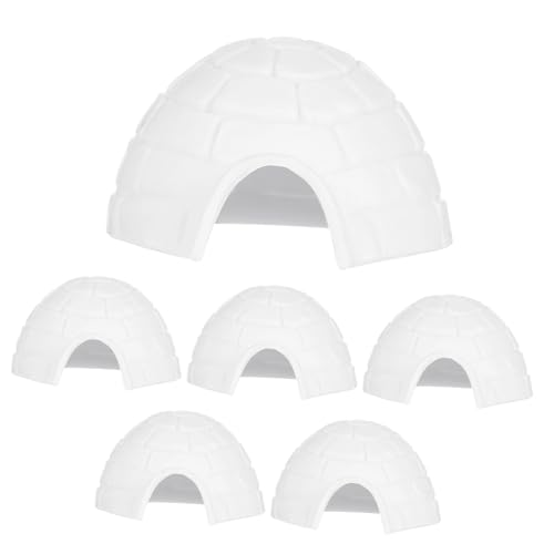 WHAMVOX 6st Iglu-Modell Eishaus Modell-iglu Winterhaus-mikrolandschaft Polarmodell Spielen Spielzeug-iglu Eisbärenfigur Iglu-hausspielzeug Mini-Spielzeug Polartierfiguren Welt Weiß Plastik von WHAMVOX