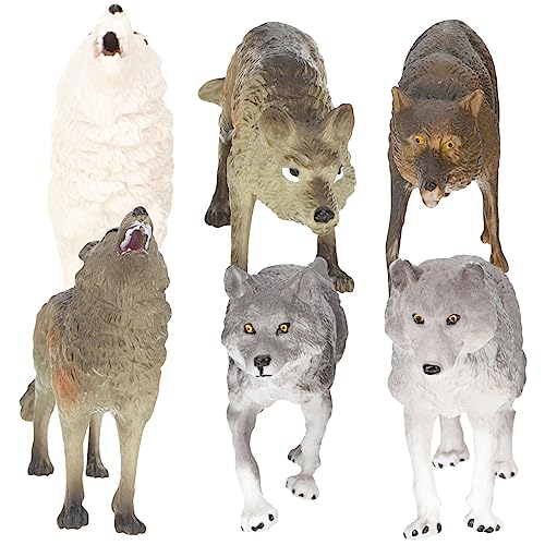 WHAMVOX 7 Stück Packung Modell Polarwolf Modell Polarwolf Tiere Figuren Spielzeug Für Kinder Miniaturspielzeug Tierfigurenmodelle Wolf Spielzeug Figuren Kinder Spielset Kinder Spielen von WHAMVOX