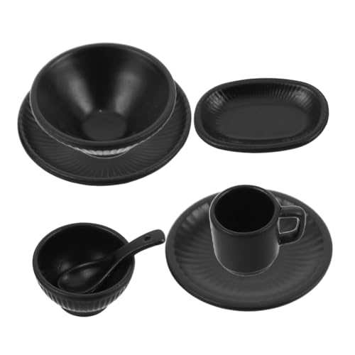 WHAMVOX 7 Stück Teiliges Miniatur Geschirrset aus Robustem Legierungs-Material mit Japanischem Vertikal Gestreiftem Design Winzige Schalen Teller und Tassen für Puppenhaus Mikro-Landschaft WHAMVOX 7 Stück Teiliges Miniatur Geschirrset aus Robustem Legierungs-Material mit Japanischem Vertikal Gestreiftem Design Winzige Schalen Teller und Tassen für Puppenhaus Mikro-Landschaft von WHAMVOX