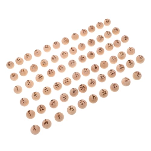 WHAMVOX 75 Stück Teiliges Set Holz-Bingo-bälle mit Klar Gravierten Zahlen Solide Holzkugel Spielzubehör für Raffles Team-Building und Familienpartys Leicht und Tragbar für Indoor WHAMVOX 75 Stück Teiliges Set Holz-Bingo-bälle mit Klar Gravierten Zahlen Solide Holzkugel Spielzubehör für Raffles Team-Building und Familienpartys Leicht und Tragbar für Indoor von WHAMVOX
