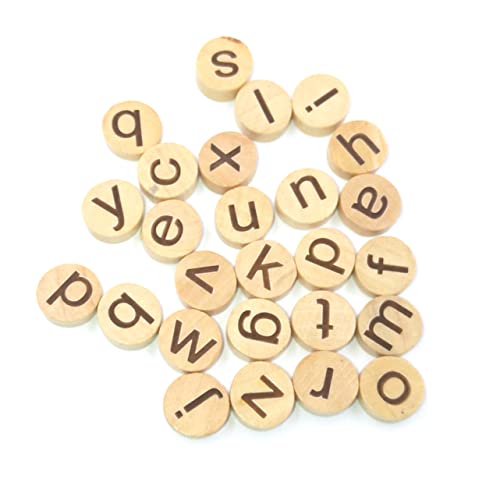 WHAMVOX 78 Stück Alphabet- Kinder bastelset basteln für Kinder bastelmaterial für Kinder Geschenkidee Briefe Kinderhandwerk Buchstabenscheiben aus Holz Buchstaben Bambus von WHAMVOX