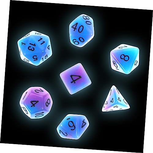 WHAMVOX 7St Leuchtende facetten reiche Würfel mehrseitige Würfel LED-Spielzeug Miniwürfel se altes Würfelspielzeug RPG-Würfel twocolors Two Colors Unterhaltungswürfel Spielwürfel Harz Blue von WHAMVOX