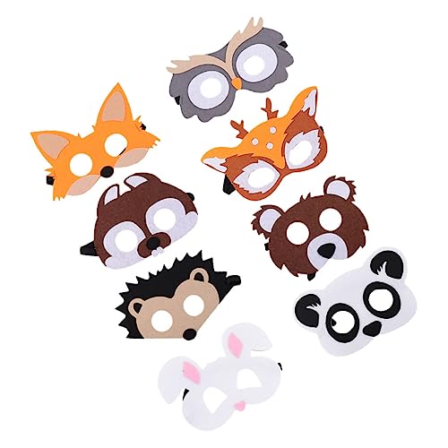 WHAMVOX 8st Tierische Filzmaske Tiergesichtsmaske Halloween- Waldparty-masken Party-accessoire Partymasken Für Erwachsene Waldtiere Filzmasken Cartoon-maske Kind Filzstoff von WHAMVOX