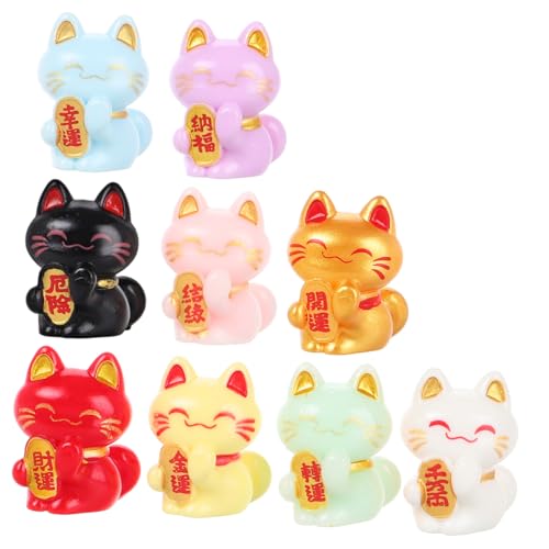 WHAMVOX Gartendeko Mini Glückskatze Figuren Set Maneki Neko Statuen Für Mikro Landschaften Kreative DIY Dekoration Glücksbringer Für Zuhause Und Garten Figur von WHAMVOX