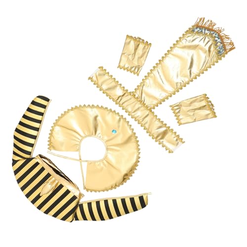 WHAMVOX Ägyptisches Halloween Kostümzubehör mit Pharaonen Gürtel Kragen Ärmel und Kopfschmuck Weicher Wiederverwendbar für Party Festival und Cosplay WHAMVOX Ägyptisches Halloween Kostümzubehör mit Pharaonen Gürtel Kragen Ärmel und Kopfschmuck Weicher Wiederverwendbar für Party Festival und Cosplay von WHAMVOX