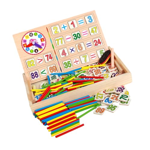 WHAMVOX Babyspielzeug Holzklötze Lernspielzeug Mit Zahlenkarten Und Zählstäben Mathematische Intelligenz Stabbausteine Praktischer Box Für Kinder Ab 1 Jahr Fördert Motorik Und Zählen von WHAMVOX