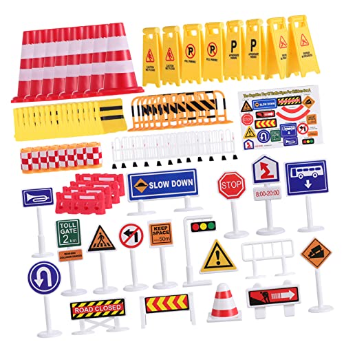 WHAMVOX Barrikadenschild Spielzeug Straßenschilder Für Kinder Mini- -Spielzeug Elektroauto Für Kinder Elektroautos Für Kinder Spielzeugbus Kinderautos Poster Bus-Spielzeug Ampel Papier von WHAMVOX