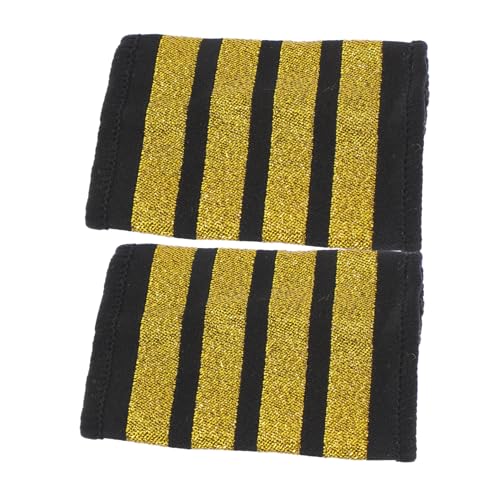 WHAMVOX Captain Schulterklappen Gold Epauletten Fluguniform Zubehör für Kostüm Party Bühnenauftritt und Rollenspiel WHAMVOX Captain Schulterklappen Gold Epauletten Fluguniform Zubehör für Kostüm Party Bühnenauftritt und Rollenspiel von WHAMVOX