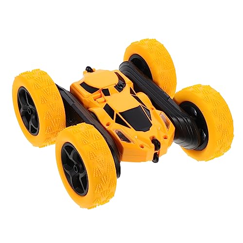 WHAMVOX Doppelseitiges Stuntauto Auto Spielzeug Geländewagen Doppelseitiges Rc-stuntauto Rc-Drift-Autos Doppelseitiger Stunt Kinderautos Spielzeug Spezielles Stuntauto Yellow Plastik von WHAMVOX