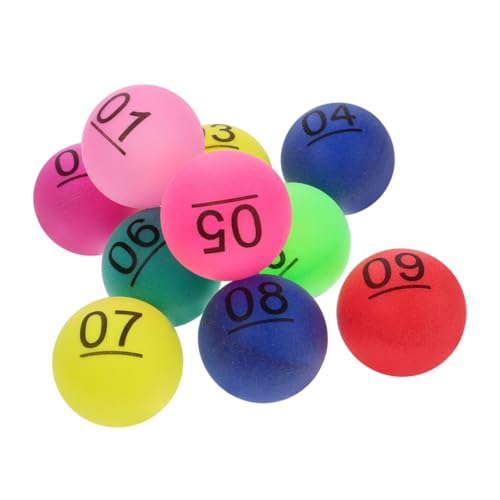 WHAMVOX Farbe Zahlenball Tombola-Kugelnummern Kugeln ersetzen Brettspielbälle kleine Anzahl Bälle Mini-Zahlenkugeln Lotteriekugeln Ersatz-Minibälle Bingokugeln mit Käfig farbige Kugeln pp von WHAMVOX