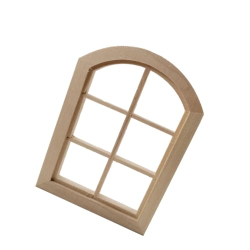 WHAMVOX Fenster leer Möbelverzierung Mini-Hausmöbel Heimdekoration Miniatur-Ornamente 1/12 Miniaturzubehör bastelzeug handwerkskunst The Craft Miniatur-Fensterrahmen Miniaturspielzeug Holz von WHAMVOX