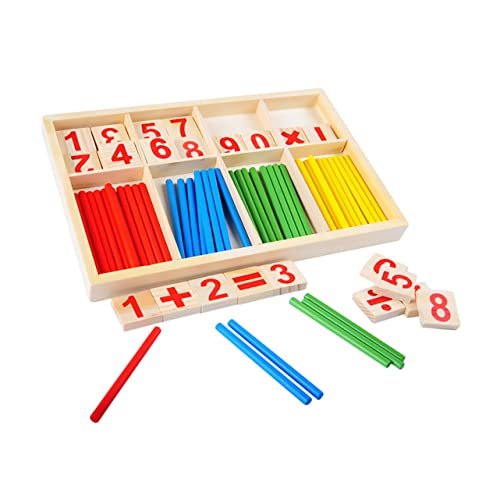 WHAMVOX Holzmathematik Lernspielzeug Für 1 Set Mit Rechenstäbchen Zur Der Kognitiven Fähigkeiten Ideal Für Frühkindliche Bildung Pädagogisches Für Jungen Und ädchen von WHAMVOX