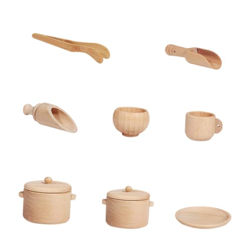 WHAMVOX Holzspielzeug Küchenset Geschirrset aus Sicherem Holz Realistisches Küchenspielzeug für Kleinkinder Pädagogisches Kochgeschirr für Spielerisches Lernen Feinmotorik WHAMVOX Holzspielzeug Küchenset Geschirrset aus Sicherem Holz Realistisches Küchenspielzeug für Kleinkinder Pädagogisches Kochgeschirr für Spielerisches Lernen Feinmotorik von WHAMVOX