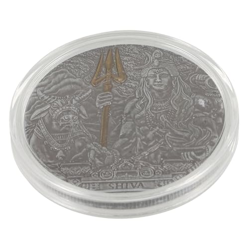 WHAMVOX Indische Gedenkmünzen Buddha-Statue Buddha- Hochzeitstag Hindu-Tempel Für Zu Hause Gedenk- Feng-Shui-Dekoration Für Zu Hause Mandir Hinduistischer Zinklegierung Silver von WHAMVOX