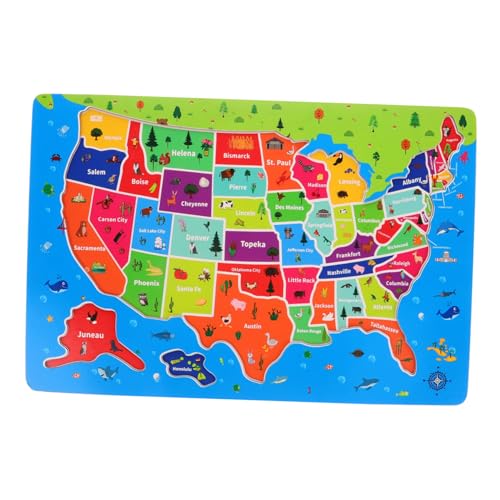 WHAMVOX Karten-Puzzle-Spielzeug Usa-kartenrätsel Kinder Puzzles Weltkartenrätsel Karte Der Usa Kinder Rätsel Karte Der Vereinigten Staaten Lustiges Lernspielzeug Uns Kartenrätsel Hölzern von WHAMVOX