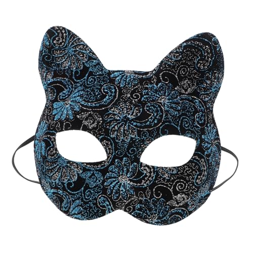 WHAMVOX Katzenmaske halloween maske Karnevalsmaske Geburtstagsparty Maske Handgemalte Maske Tiergesichtsmaske tierische Partymaske Halloweenkostüm Katzenfrauenmaske Tiermasken PVC von WHAMVOX