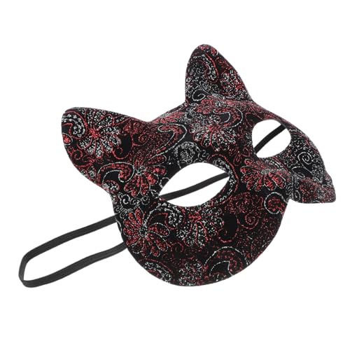 WHAMVOX Katzenmaske tiermasken halloween maske Maskierte Maske Maskevenezianische Partymaske Cosplay-Tier Schutzmaske Halloweenkostüm Zubehör für Katzenkostüme japanische Maske PVC rot von WHAMVOX