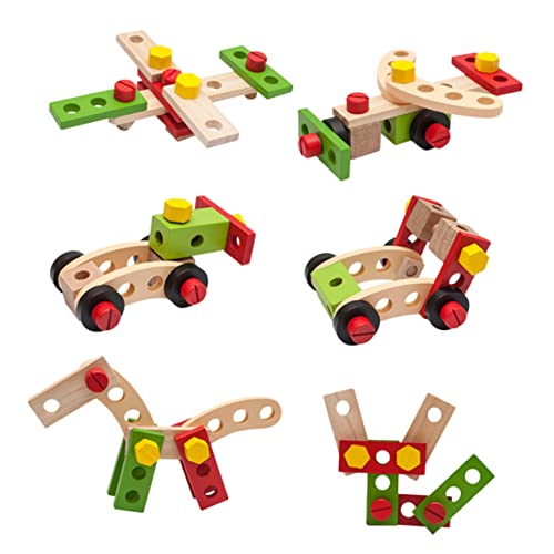 WHAMVOX 1 Set Werkzeugkasten Holzspielzeug Mit Schrauben Und Muttern DIY Rollenspielzeug Für Pädagogisches Zum Zerlegen Und Zusammenbauen Ideales Für Jungen Und ädchen von WHAMVOX