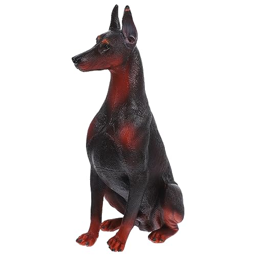 WHAMVOX Künstliche Tierfigur Hundemodell Realistisch Hundefiguren Simulations Dobermann Detailliert Schmücken aus Simulationshund Gefleckte Desktop Geburtstagsgeschenk für Hundespielzeug von WHAMVOX