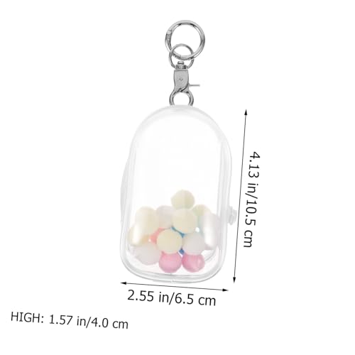 WHAMVOX Mini Figuren Tasche Transparent PVC Hängend mit Pompom Ball und Silbernem Haken Klare Puppen Aufbewahrungstasche für Miniatur Doll Storage Leicht und Praktisch für Sammelfiguren WHAMVOX Mini Figuren Tasche Transparent PVC Hängend mit Pompom Ball und Silbernem Haken Klare Puppen Aufbewahrungstasche für Miniatur Doll Storage Leicht und Praktisch für Sammelfiguren von WHAMVOX