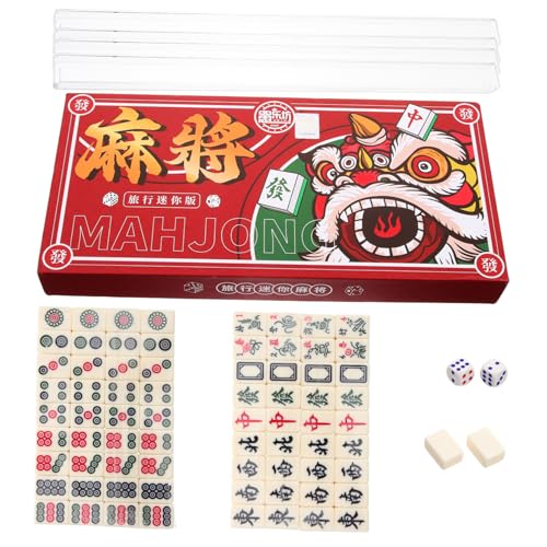 WHAMVOX Mini Mahjong Set Tragbares Reise-Spiel Chinesisches Mahjong Kit Leichtes Für Familie Freunde Für Indoor Reise Kleine Spiele Unterwegs WHAMVOX Mini Mahjong Set Tragbares Reise-Spiel Chinesisches Mahjong Kit Leichtes Für Familie Freunde Für Indoor Reise Kleine Spiele Unterwegs von WHAMVOX