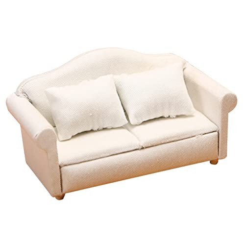 WHAMVOX Miniatur Sofa Modell Für Puppenhaus Moderne Couch Mit Kissen Ideal Für 1/12 Puppenhäuser Perfektes Zubehör Für Meerjungfrauen Puppen Und Miniatur Gartenmöbel von WHAMVOX