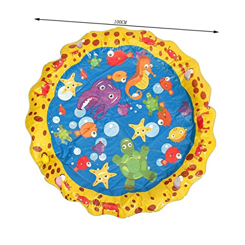 WHAMVOX PVC Wasserpad Buntes Cartoon Spiel Lustiges Wassersprinkler Pad Wasserspielmatte Für Garten Und Außenpool Ideal Für Kinder Und Haustiere Spielzeug Für Sommeraktivitäten von WHAMVOX