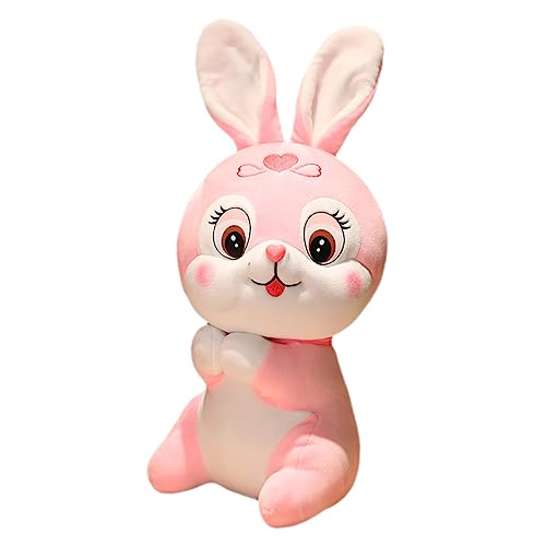 WHAMVOX Plüsch-Kaninchen-Puppe Jahr Der Hasenpuppen Hase Plüsch Kaninchenpuppe Plüschhasenspielzeug Maskottchen Tierpuppe Plüschtiere Kaninchen Stofftier Plüschhasenpuppe Rosa Pp Baumwolle von WHAMVOX