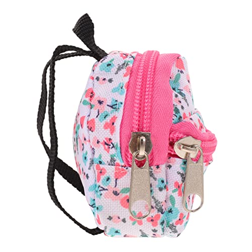 WHAMVOX Puppenrucksack Mini-Rucksack Mit Reißverschluss Ausgestopft Taschen Mini-babypuppen Schulranzen-Ornament Puppenküche Puppenzubehör Büchertasche Mini-schulbedarf Miniatur Polyester von WHAMVOX