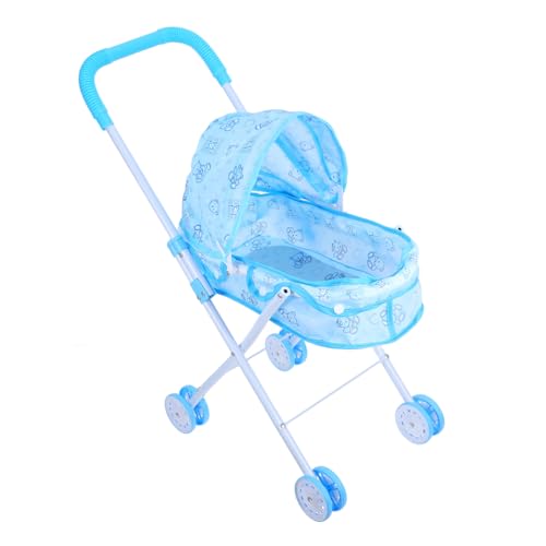 WHAMVOX Puppenwagen Kinderwagenspielzeug Mein erster Puppenkinderwagen Zubehör für Babypuppen Puppenhauswagen Spielzeug Kinderwagen Mini-Hauskinderwagen Spiel Kinderwagen Spielen Polyester von WHAMVOX