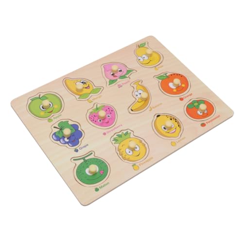 WHAMVOX Puzzles aus Holz intelligenzspielzeug für Kinder kinderspielzeug holzspiele brettchen Holz Toys for holzspielsachen Holz Panel Rätsel Puzzlespiele Obst-Puzzle Hölzern von WHAMVOX