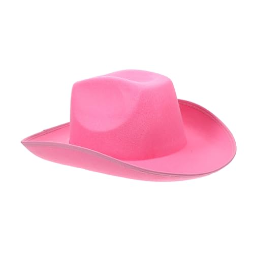 WHAMVOX Rosa Cowboyhut Cowboyhüte damenmützen mützen damen hats for men pink cap Cowboyhut für Männer verstellbarer Damenhut Hut im Westernstil Kuhhut Party-Cowgirl-Hut Männer Hut Vlies von WHAMVOX