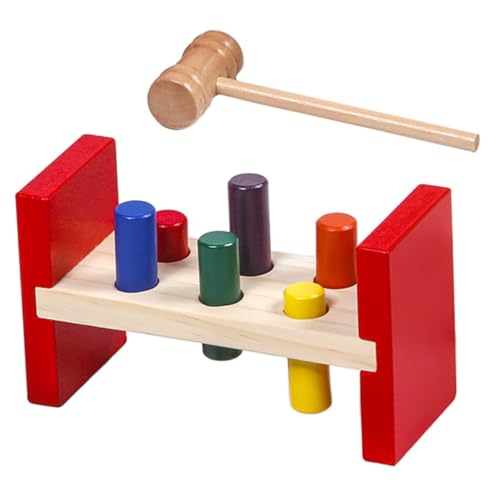 WHAMVOX Spielzeug Babyspielzeug Schlagspielzeug Aus Holz Mit Holzhammer Farberkennungs Spiel Für Motorikspielzeug Zur Der Sinne Ideal Für Kreative Lernspiele Und Spielmatten Aktivitäten von WHAMVOX