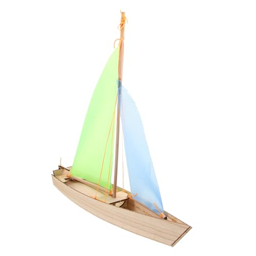 WHAMVOX Segelmodell Spielzeug-Segelyacht für Teich Bausatz für Boote bastelzeug für Kinder Spielzeug für Kinder Puzzle Spielzeug Bausätze für Segelboote aus Holz Selbstbaumodell Stoff von WHAMVOX