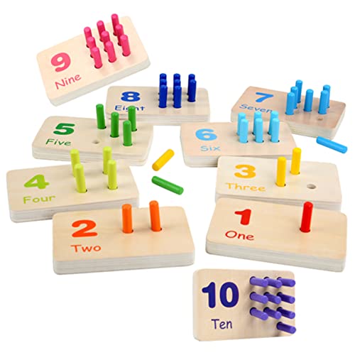 WHAMVOX Holzspielzeug Für Montessori Zahlen Steckspiel Sinnes Für Babys Und Kleinkinder Fördert Konzentration Und Logisches Denken Lustiges Lernspielzeug Für Jungen Und ädchen von WHAMVOX