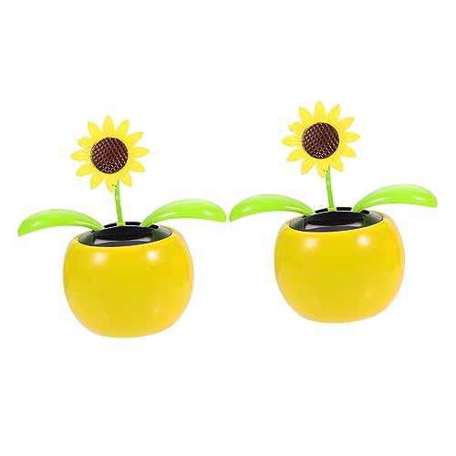 WHAMVOX Solar Automatik Schaukel Auto Ornamente Sonnenblume Armaturenbrett Tanzen Kopfschütteln Tanzen Sonnenblume Tanzen Spielzeug Schaukel Tanzen Sonnenblumen von WHAMVOX