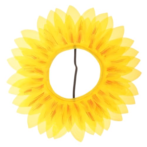 WHAMVOX Sonnenblumen-Gesichtsabdeckung Sonnenblumenmaske Kostüm mit Blumenkopfschmuck sonnenblumen kopfschmuck Sonnenblumen-Kopfbedeckung Requisiten für Sportspiele Partyzubehör Yellow von WHAMVOX