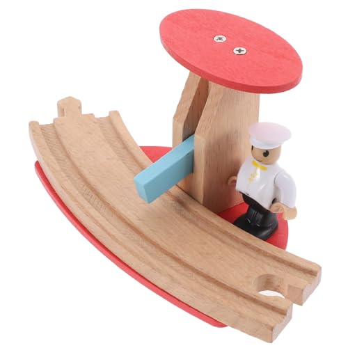 WHAMVOX Spielbahnsteig Modell Einer Eisenbahn-Straßensperre Kinderspielzeug Kinder holzspielzeug holzspielsachen Straßensperre Holz zubehör für den zugbau Holz hölzern von WHAMVOX