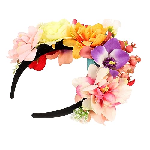 WHAMVOX Stirnband aus künstlichen Blumen Hochzeitsblumenkronen mexikanischer Blumenkopfschmuck wedding hair accessories hochzeits haarschmuck künstliche Blumen Haarschmuck für die Hochzeit von WHAMVOX