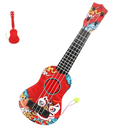 WHAMVOX Ukulele Für Kinder Kindergitarrenmodell Ukulele-Spielzeug Für Die Frühe Bildung Ukulele Für Die Schule Kinderspielzeug Kinderinstrument Spielzeug Kleinkind Gitarre Rot Plastik von WHAMVOX