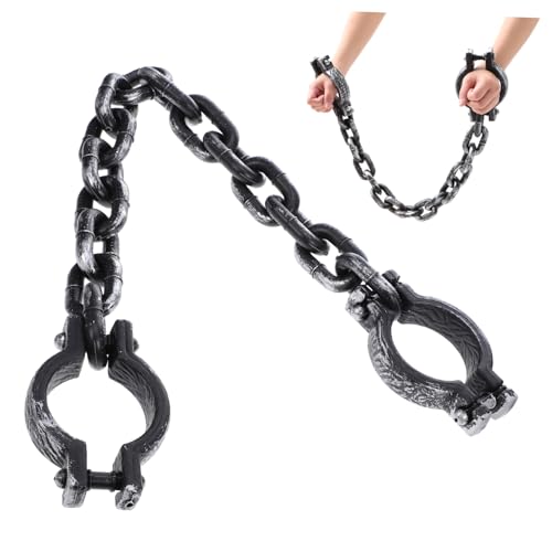 WHAMVOX Wrist Shackles Handschellen Deko Ketten aus Robustem Kunststoff Schwarz für Halloween Kostüm Party Karneval Cosplay Zubehör WHAMVOX Wrist Shackles Handschellen Deko Ketten aus Robustem Kunststoff Schwarz für Halloween Kostüm Party Karneval Cosplay Zubehör von WHAMVOX