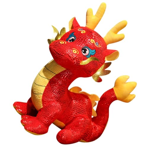 WHAMVOX chinesisches horoskop Silvester gastgeschenk Soft Toy plushbit nachsprechende stofftiere tragen Einhorn Puppe Drachen-Kuscheltiere Jahresdrache Stofftier PP Baumwolle rot von WHAMVOX