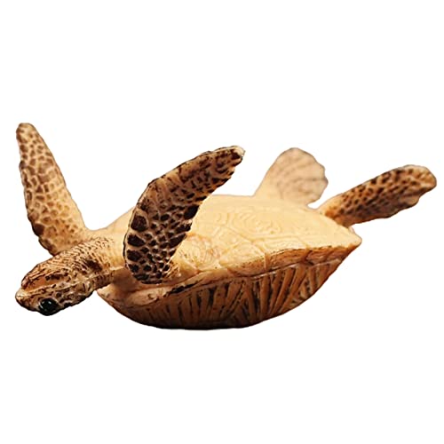 WHAMVOX künstliche Meeresschildkröte Schildkröten-Ornament Künstliche Schildkrötenstatuen Schildkrötenspielzeug für Kinder schildbuckel Turtles Kinderspielzeug Meerestiere Plastik Brown von WHAMVOX