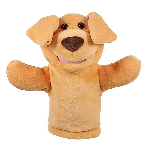 WHAMVOX Kuschelige Handpuppe Hund Interaktives Für Beweglicher Mund Ideal Für Rollenspiele Und Geschichtenerzählen Weiches üschmaterial Perfekt Für Kreative Eltern Kind Spiele von WHAMVOX