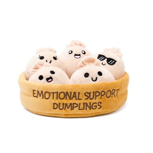 Emotional Support Knödel von Relatable, kuschelige Stofftiere und Spielzeuge, Squishy Toys und Plushies, tolle Geschenkideen für geliebte Menschen jeden Alters, inklusive 5 Plüschtiere mit Tragekorb von WHAT DO YOU MEME?