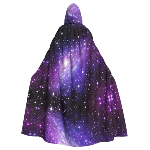 WHJDPP Galaxy Starry Space Purple Starry Pattern Hooded Cloak for Halloween, Role-Playing Costumes, and More von WHJDPP