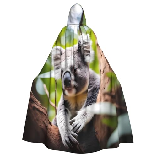 WHJDPP Happy Cute Koala Pattern Hooded Cloak for Halloween, Role-Playing Costumes, and More von WHJDPP