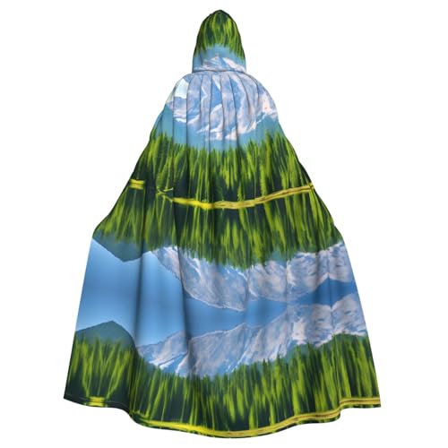 WHJDPP Lake Guitar Reflection Pattern Hooded Cloak for Halloween, Role-Playing Costumes, and More von WHJDPP